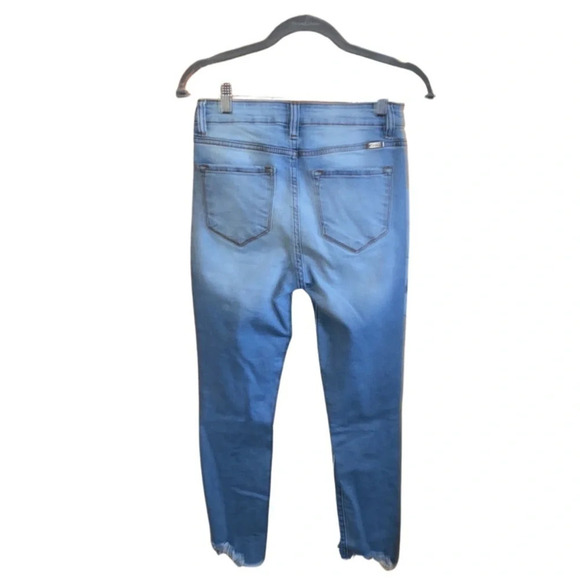 Kancan High Rise Medium-Light Wash Distressed Ankles Skinny Jeans Size 27/7 - Picture 5 of 7